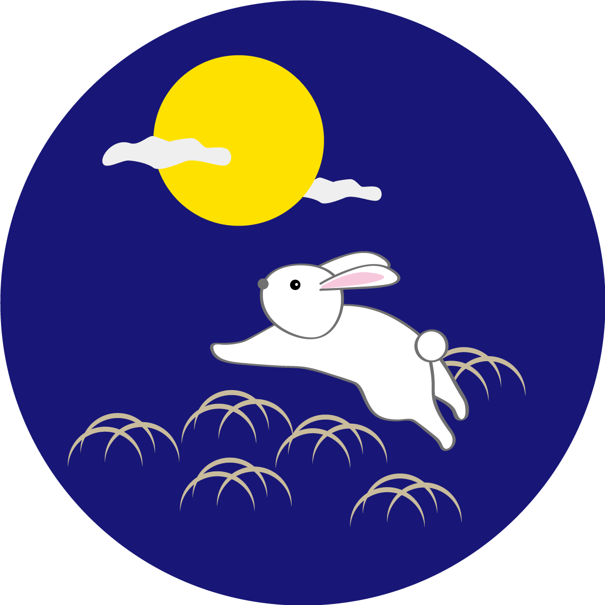 满月跳跃的兔子秋天赏月
