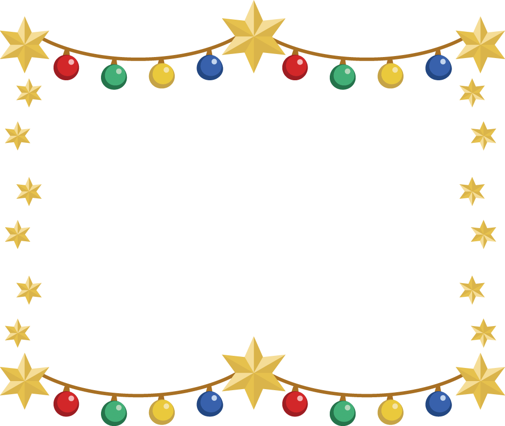 12月圣诞节插图框"星星和装饰品"