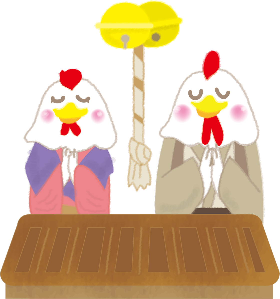 Hatsumode Rooster Couple 2017 Zodiac cute
