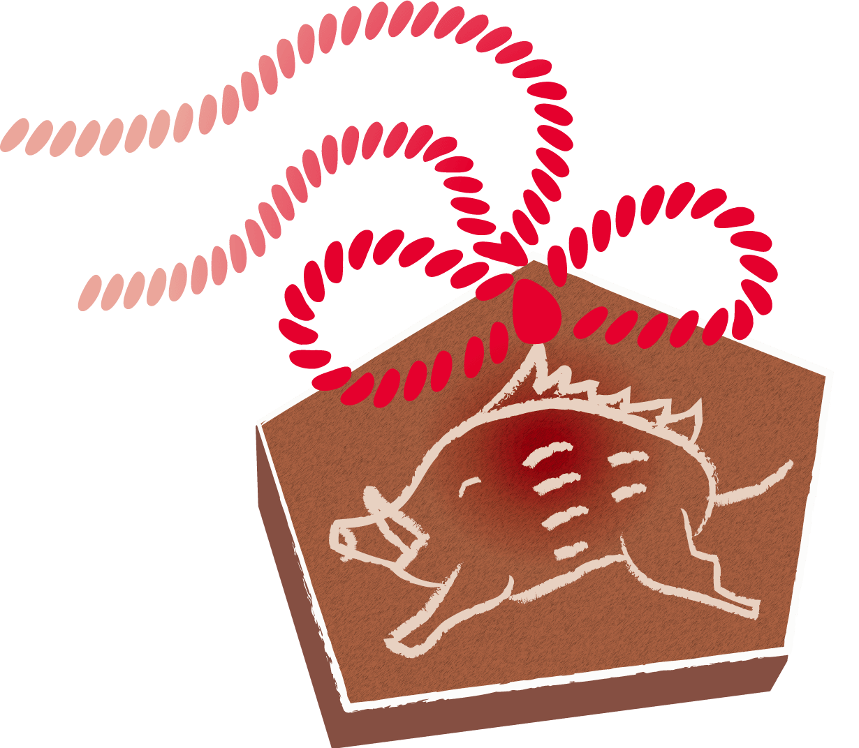 Cute wood grain votive tablet Wild boar-2019 Zodiac (Year of the Pig)