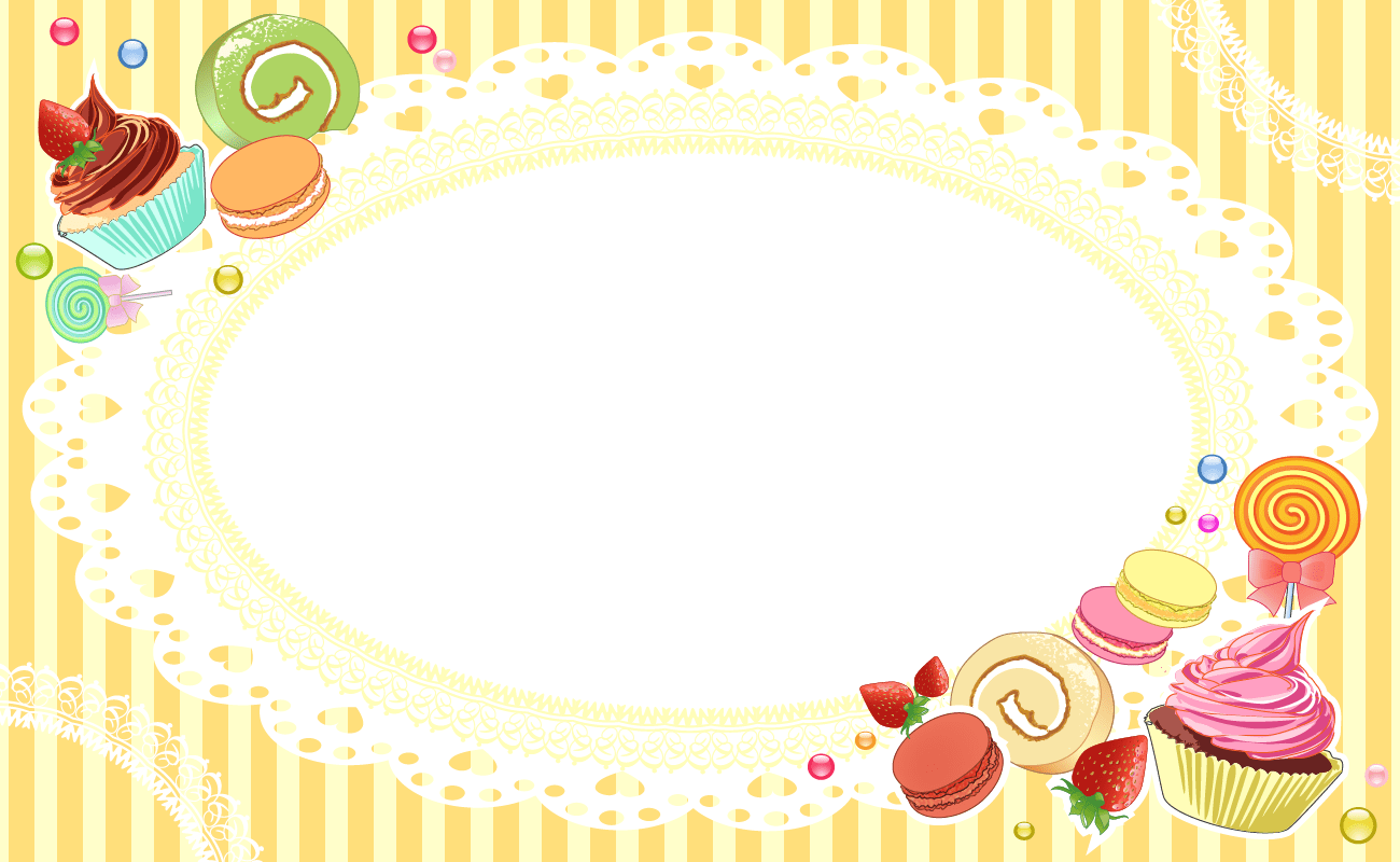 可愛いお菓子の飾り-フレーム素材-飾り枠背景