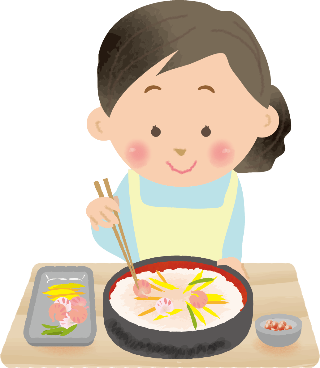 制作散寿司的女性-女儿节