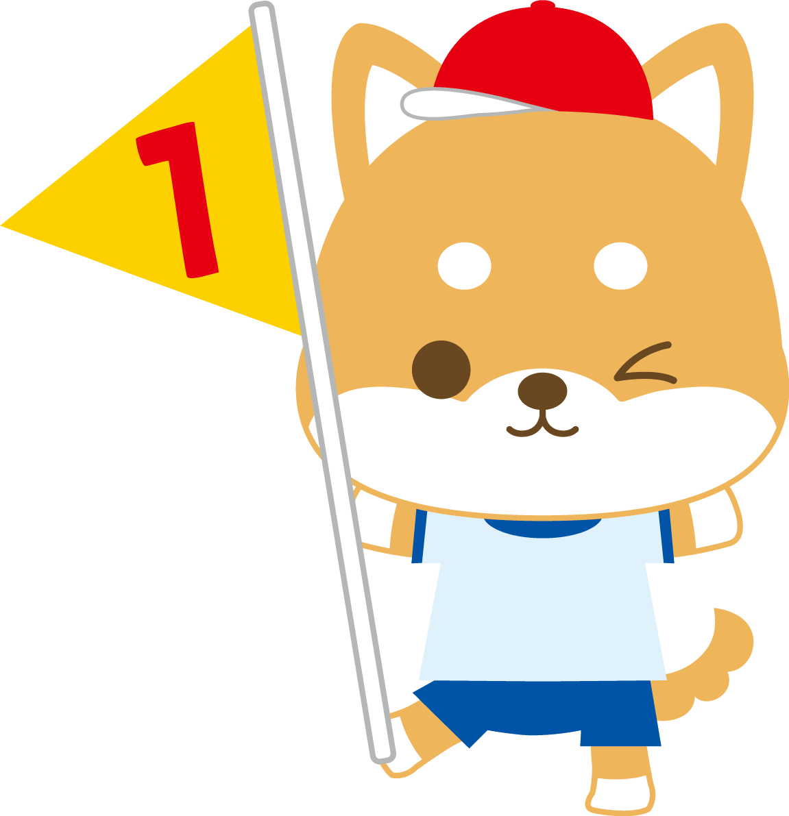 柴犬(狗)体育节(第一名旗帜)动物