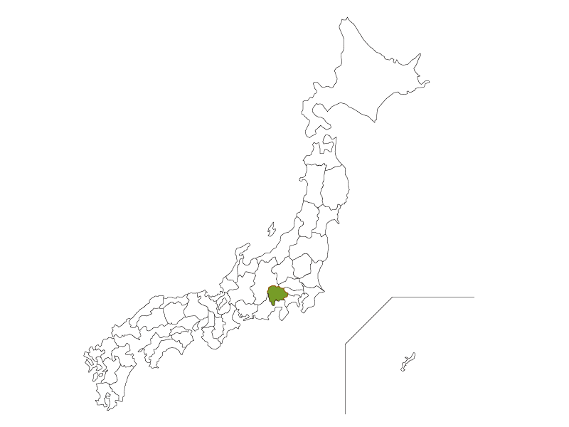 日本地图和山梨县