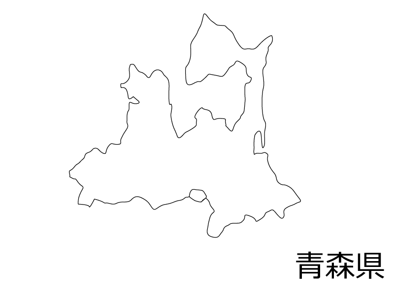 青森県の白地図素材