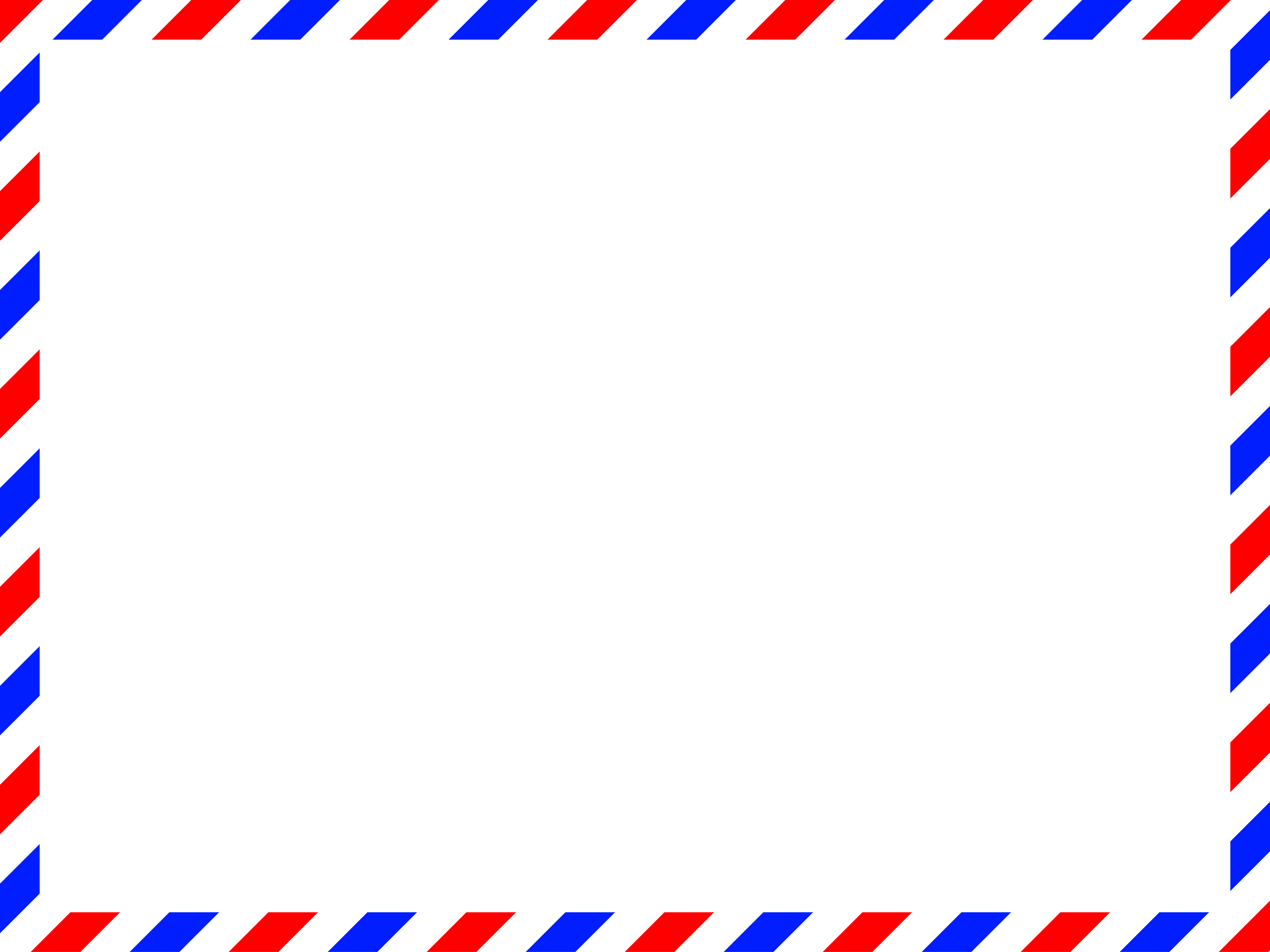 赤✕青のエアメール風フレーム飾り枠