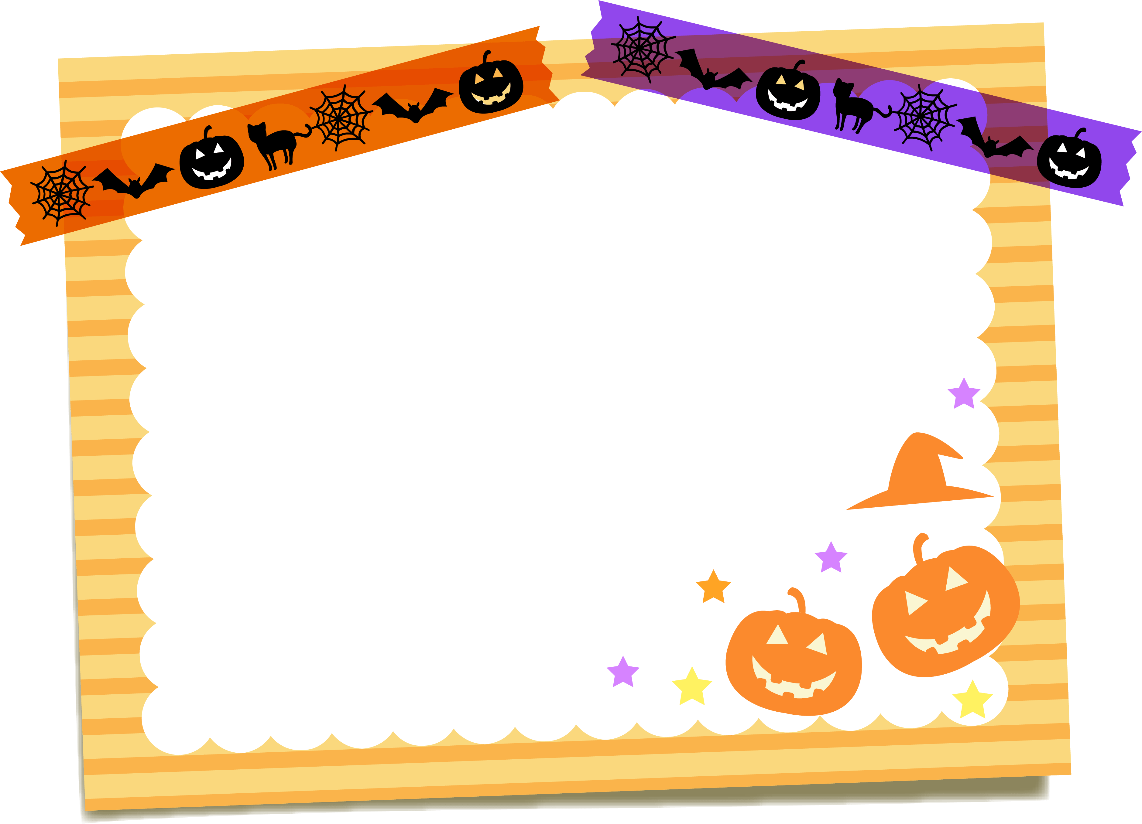 ハロウィンのマスキングテープとメモ用紙のフレーム飾り枠