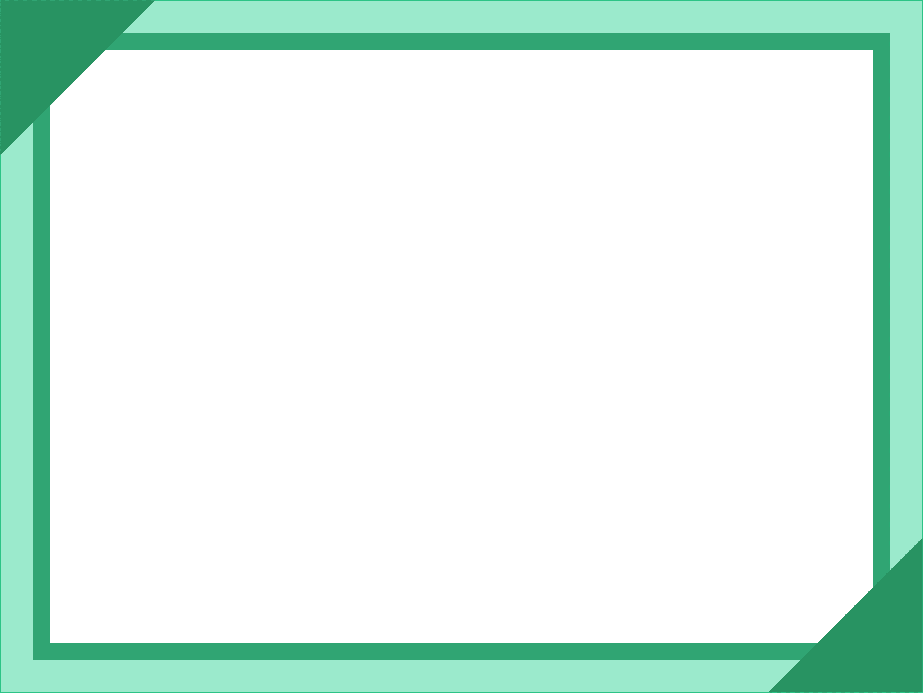 シンプルな緑線のフレーム飾り枠