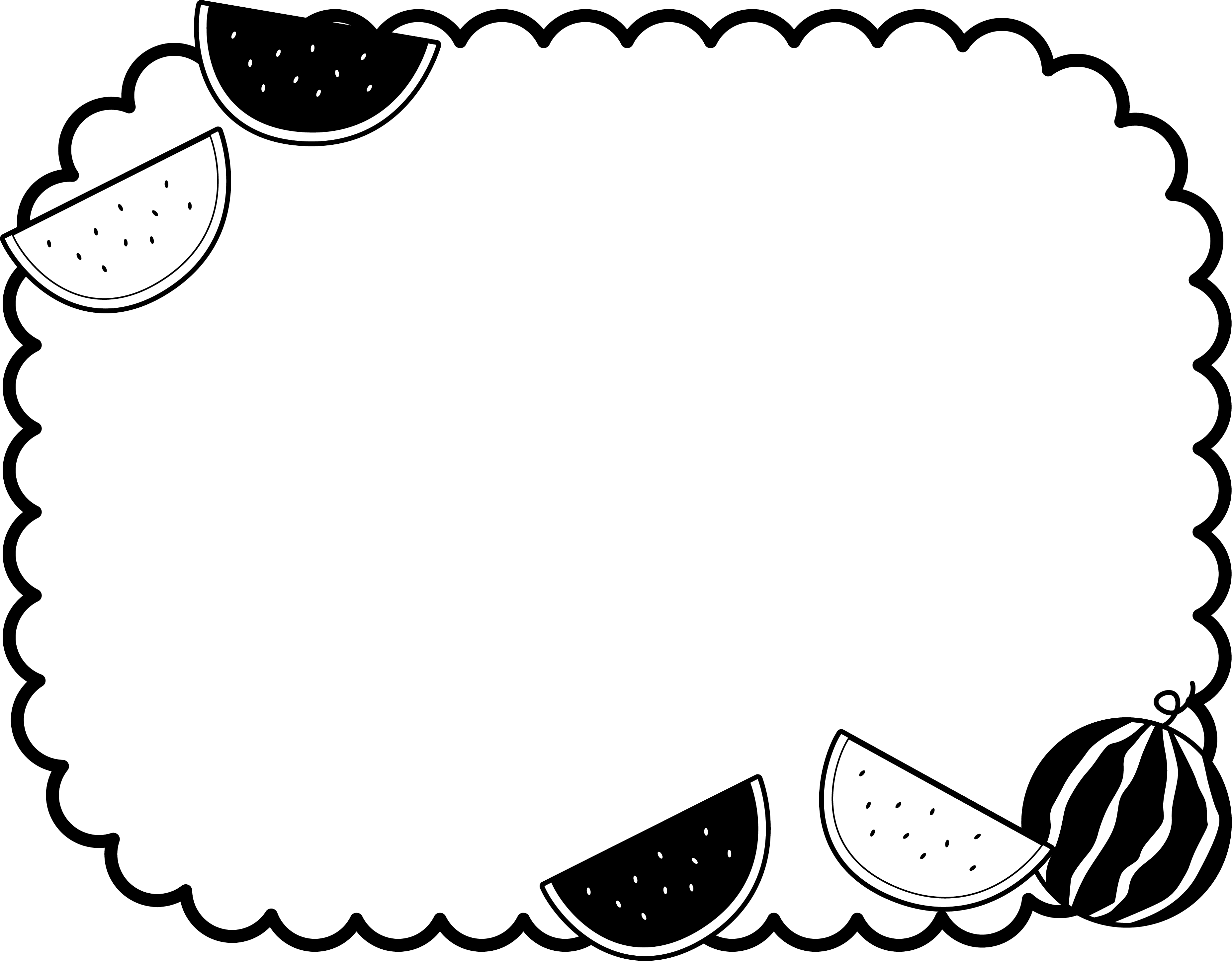 西瓜桃子(黑白装饰框)