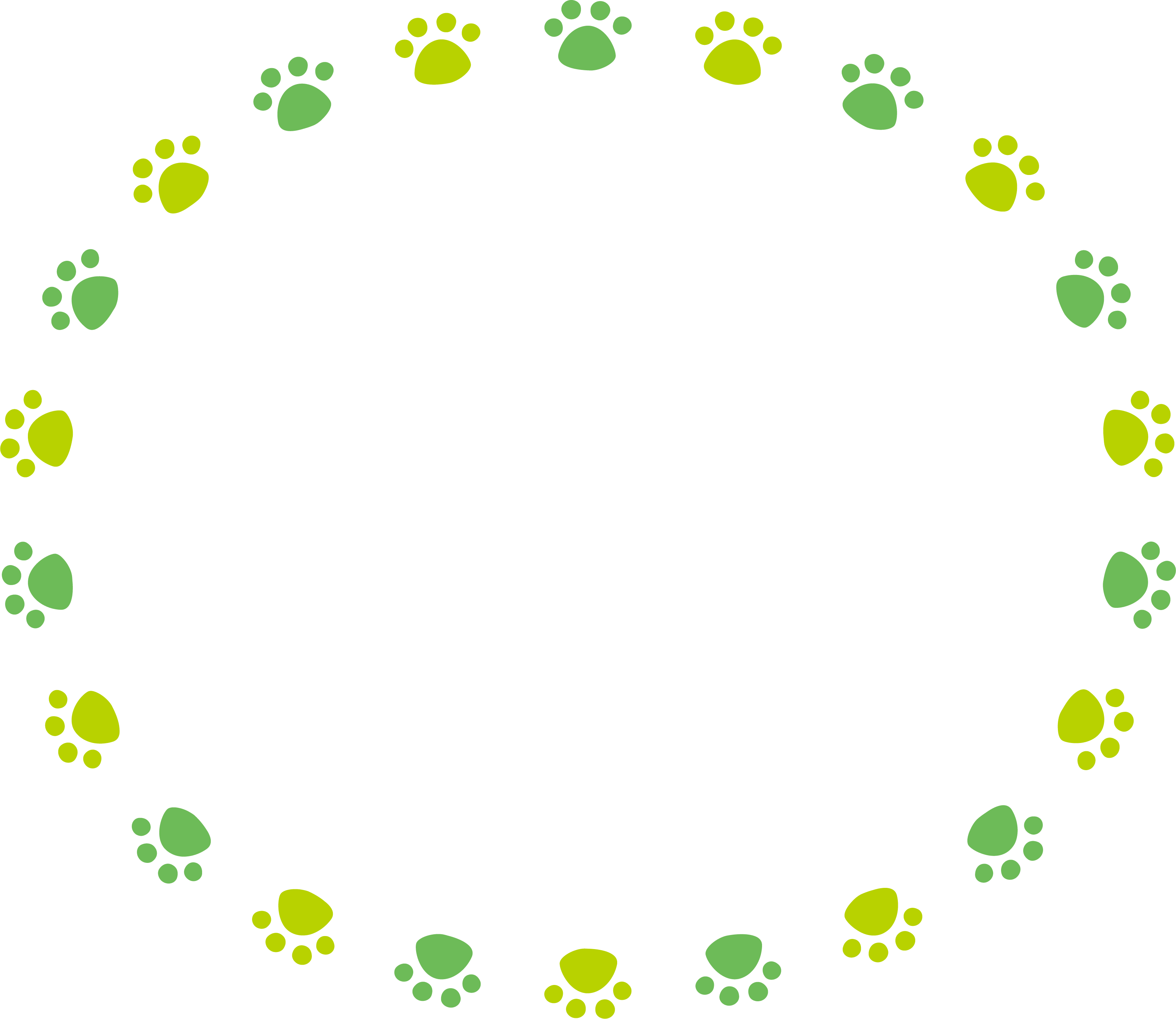 绿色圆形肉球装饰框