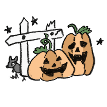 ハロウィン用に飾りつけられたおばけカボチャ イラスト素材 超多くの無料かわいいイラスト素材