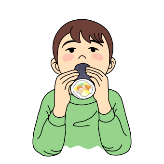 吃惠方卷的男孩