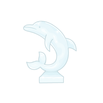 氷の彫刻-イルカ