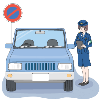取缔违法停车的女警察