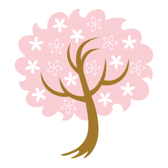 图案樱花树