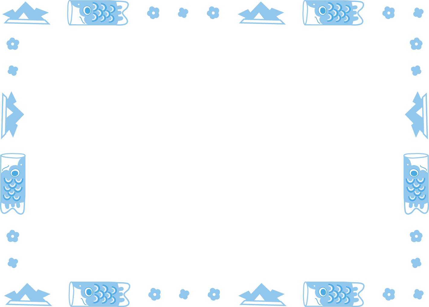 鲤鱼旗插图装饰框线