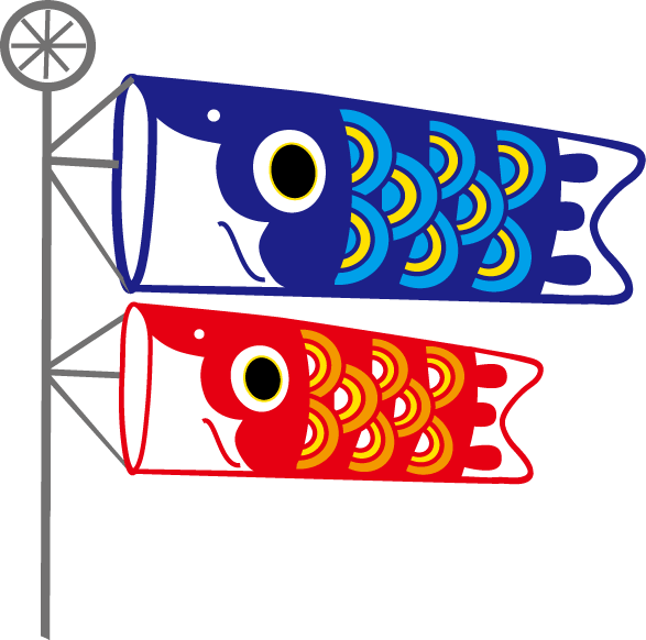 鲤鱼旗插图装饰框线