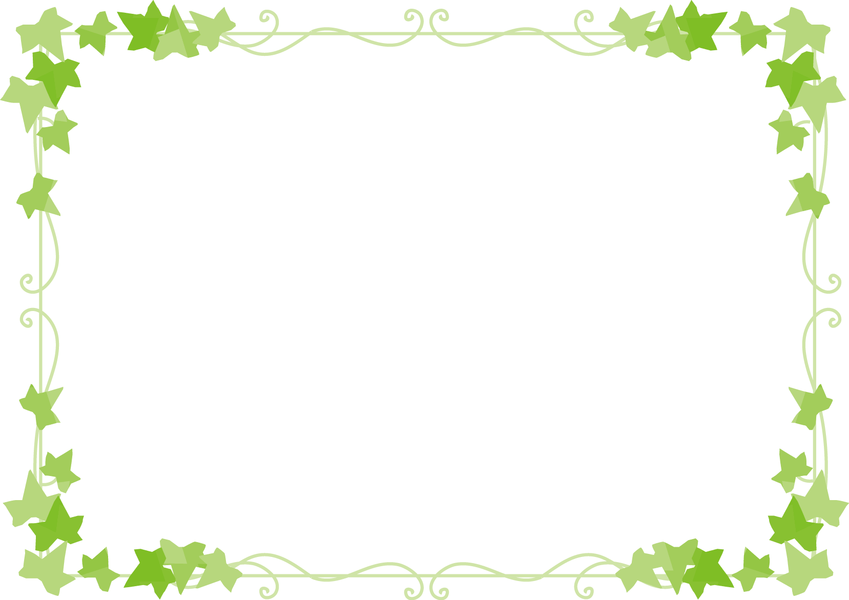 飾り枠-イラスト枠フレーム-シンプルな葉のデザイン