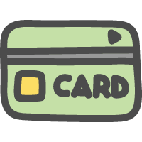 クレジットカード キャッシュカードのかわいい手書き風イラストアイコン 黄緑色 イラスト素材 超多くの無料かわいいイラスト素材