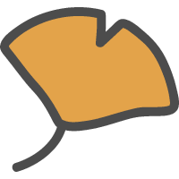 銀杏-イチョウ(黄色)のかわいい手描きアイコン
