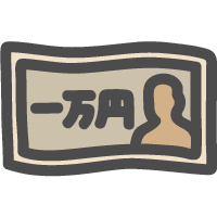 (纸币)一万日元纸币(一万日元纸币)的手绘风格