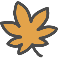 Autumn leaves-Cute hand-painted icon of Momiji (yellow)
