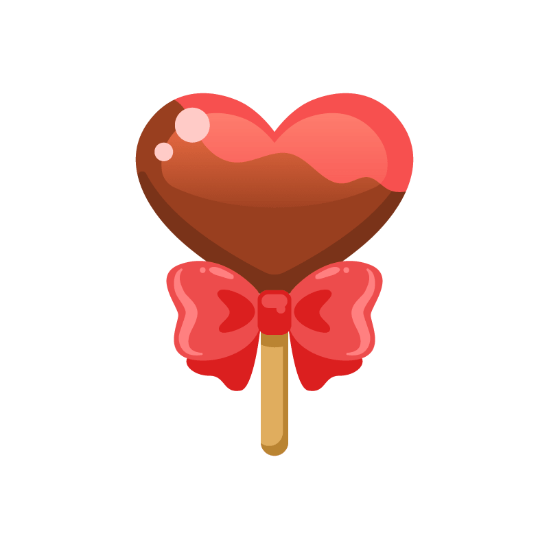 バレンタイン用棒付きチョコレート(チョコポップ/ロリポップチョコレート)素材