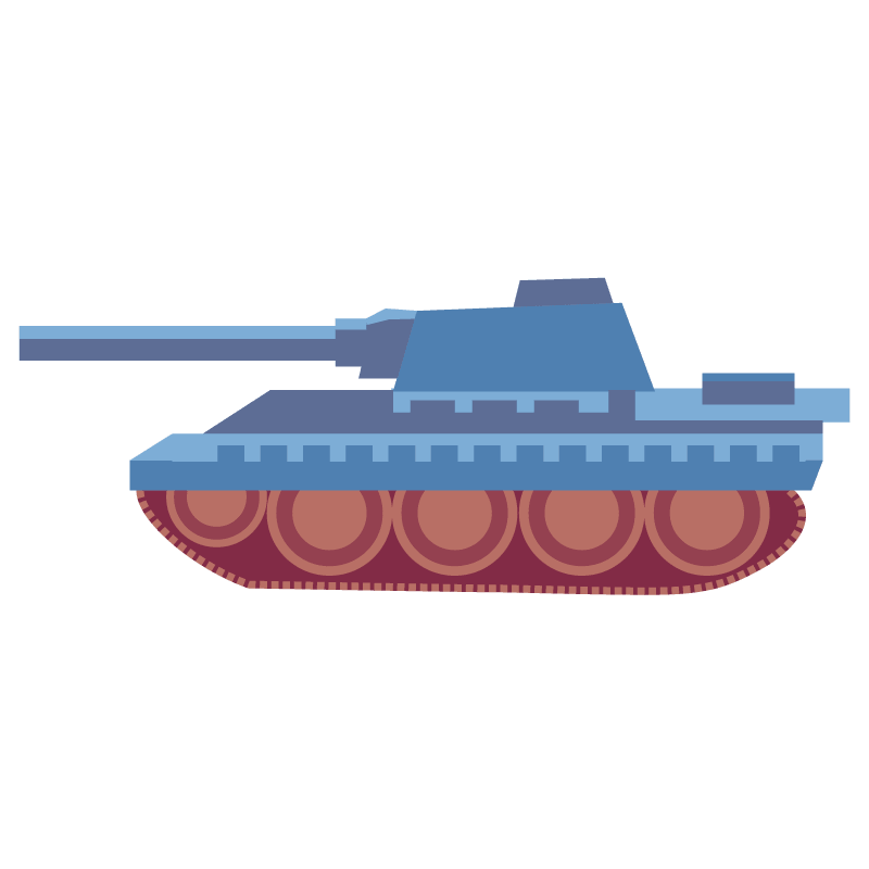 戦車(青色)素材