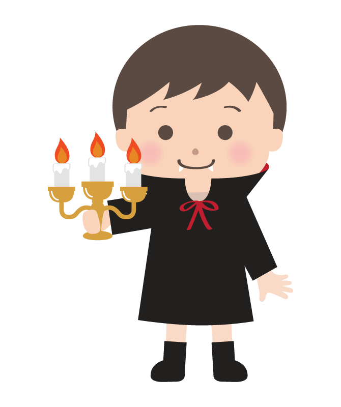 万圣节拿着蜡烛伪装成德拉的男孩
