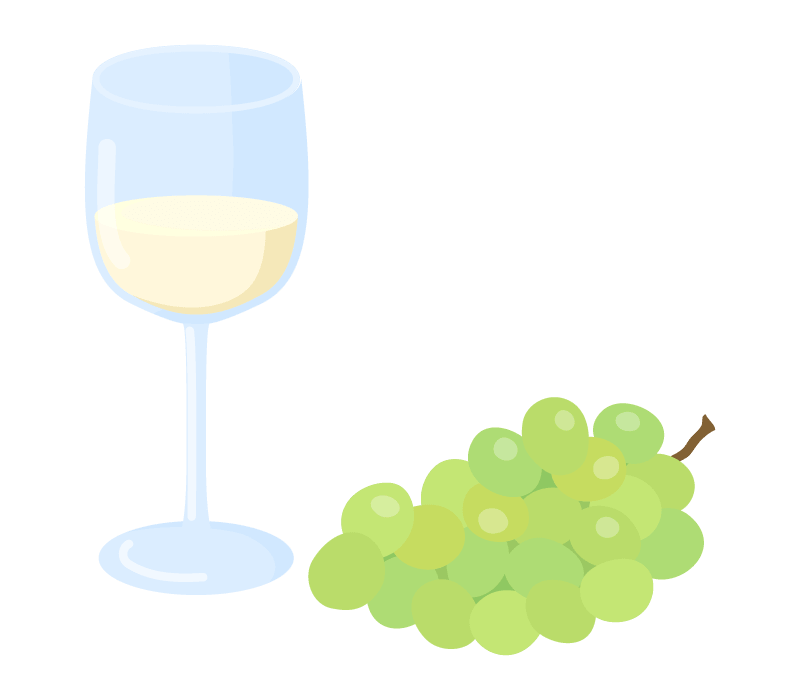 葡萄と白ワイン