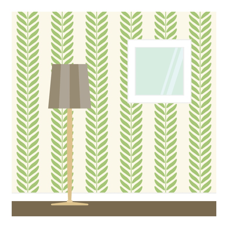 グリーンの植物の部屋の壁紙