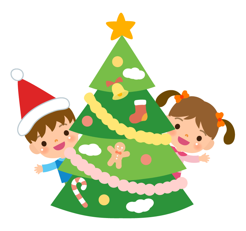 クリスマスツリーの飾り付けをする子ども イラスト素材 超多くの無料かわいいイラスト素材