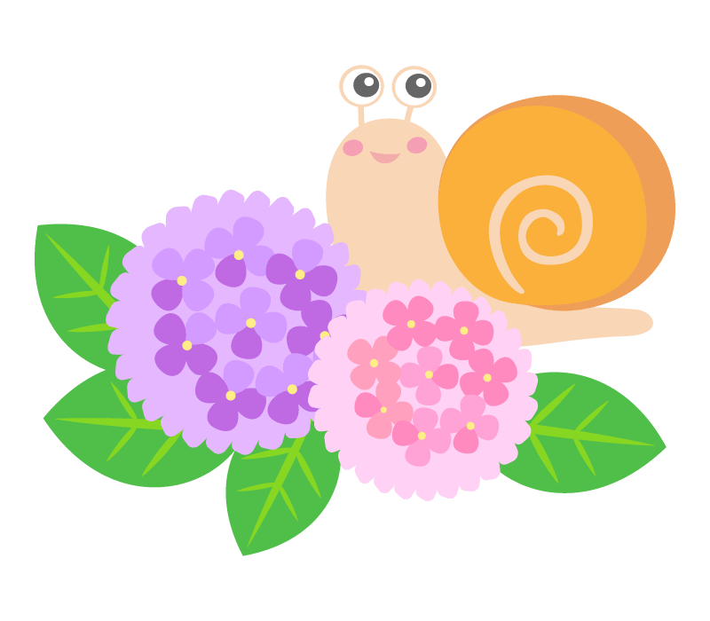 カタツムリと紫陽花