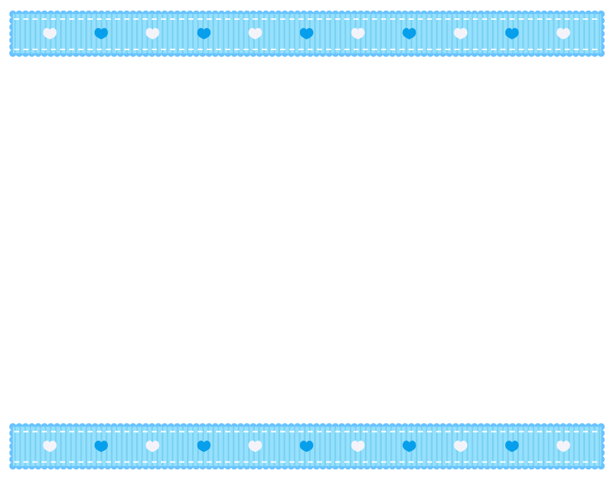 Heart pattern light blue ribbon style top and bottom frame Decorative frame