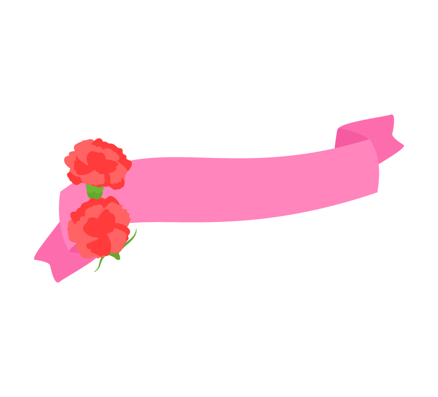 粉红色丝带和康乃馨框架