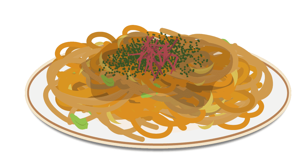 焼きそばイラスト 屋台と具材のおもしろ料理 イラスト素材 超多くの無料かわいいイラスト素材