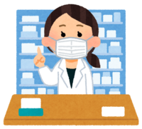 Pharmacist wearing a mask (female)