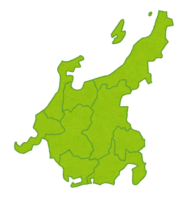 中部地方の地図(地方区分)