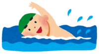 海水浴"爬泳的男孩"