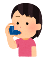 Girl using an inhaler