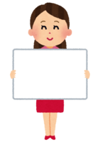 Woman with blank paper