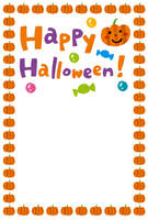 Halloween greeting card template (pumpkin frame)