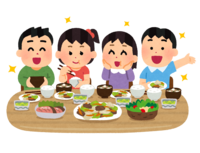 食事をする子供たち