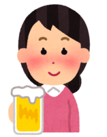 いろいろな表情の酔っぱらい(女性)