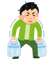 Person carrying heavy water (male)