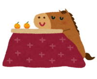 Horse relaxing in Kotatsu (Horse year)