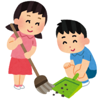 Children cleaning