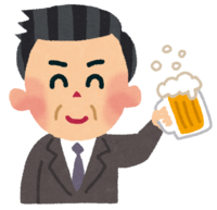 Middle-aged man drinking beer