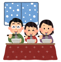 Family eating Toshikoshi soba