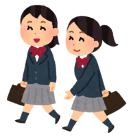 通学している女子学生(ブレザー)